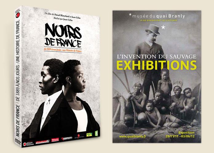 Visuels du documentaire « Noirs de France » et de l'exposition « Exhibitions. L’invention du sauvage » 
