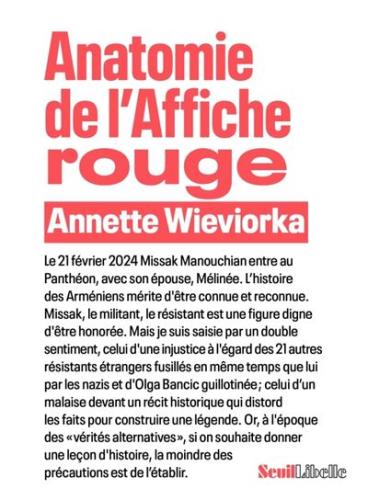 Anatomie de l’affiche rouge d’Annette Wieviorka