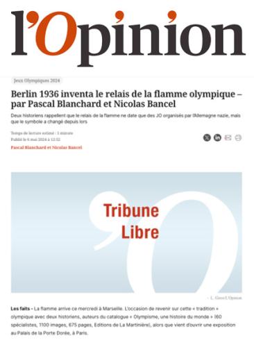 Berlin 1936 inventa le relais de la flamme olympique par Pascal Blanchard et Nicolas Bancel